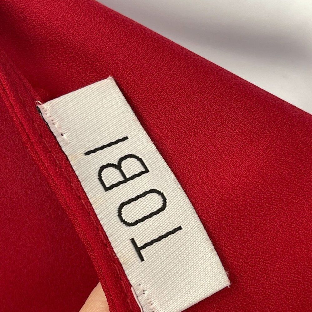 Tobi Long Sleeve Scoop Neck Zipper Back Blouse Balloon Sleeve Top - Picture 5 of 6